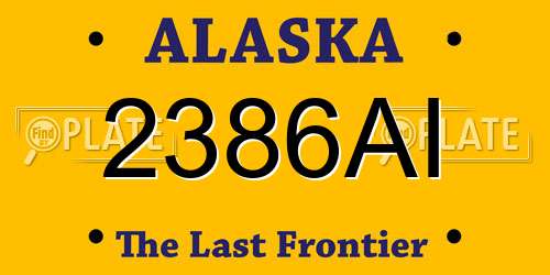 2386AI Alaska License Plate
