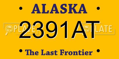 2391AT Alaska License Plate