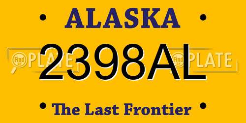 2398AL Alaska License Plate