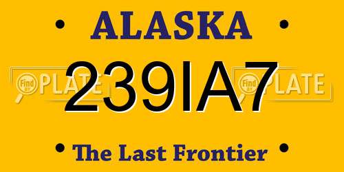 239IA7 Alaska License Plate