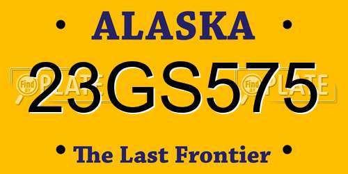 23GS575 Alaska License Plate