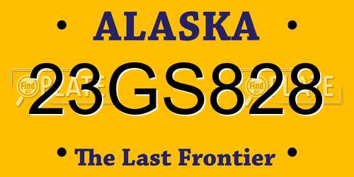 23GS828 Alaska License Plate
