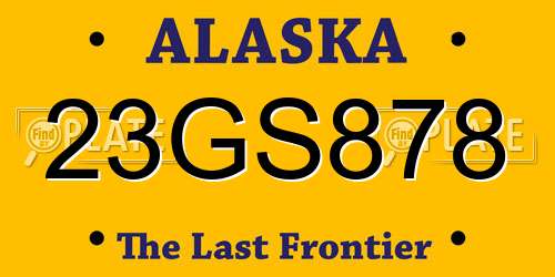23GS878 Alaska License Plate
