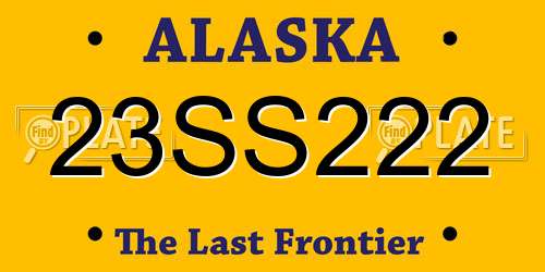 23SS222 Alaska License Plate