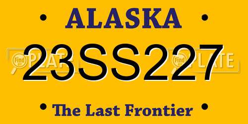 23SS227 Alaska License Plate
