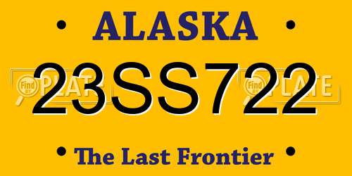 23SS722 Alaska License Plate