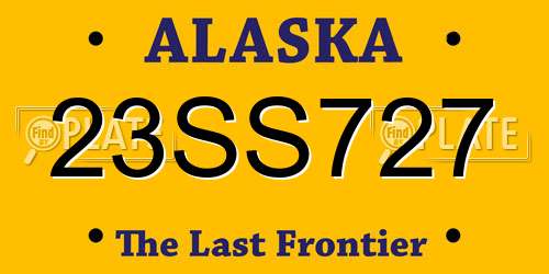 23SS727 Alaska License Plate