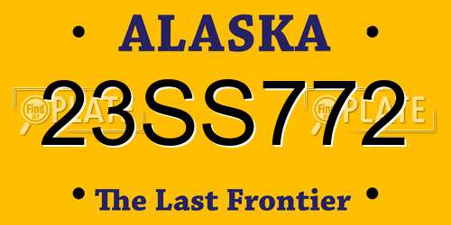 23SS772 Alaska License Plate