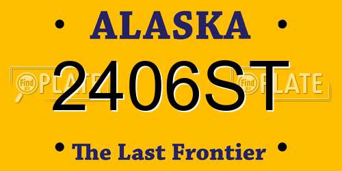 2406ST Alaska License Plate