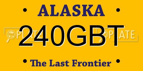 240GBT Alaska License Plate