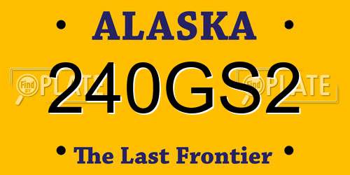 240GS2 Alaska License Plate
