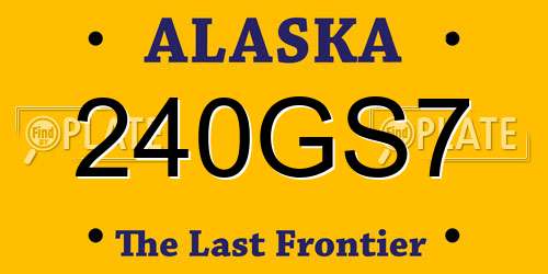 240GS7 Alaska License Plate