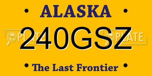 240GSZ Alaska License Plate
