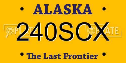 240SCX Alaska License Plate