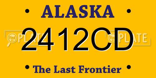 2412CD Alaska License Plate