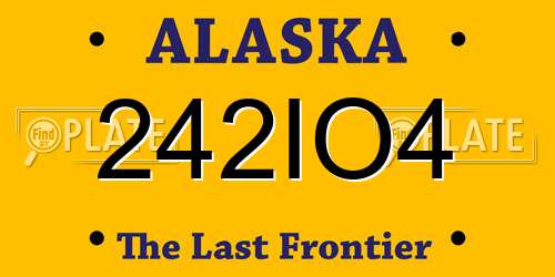 242IO4 Alaska License Plate