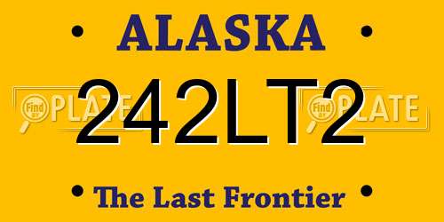 242LT2 Alaska License Plate