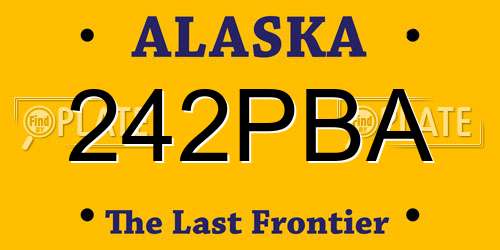 242PBA Alaska License Plate