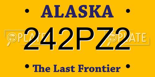 242PZ2 Alaska License Plate
