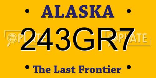 243GR7 Alaska License Plate