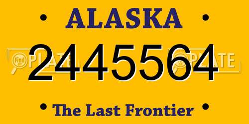 2445564 Alaska License Plate
