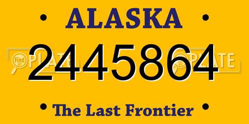 2445864 Alaska License Plate