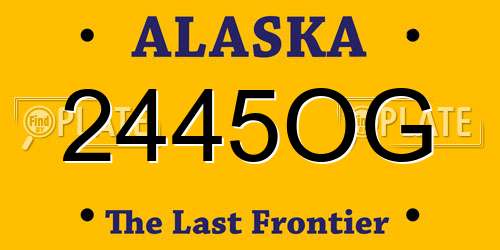2445OG Alaska License Plate