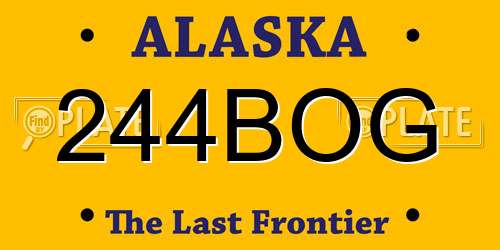 244BOG Alaska License Plate