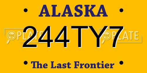 244TY7 Alaska License Plate