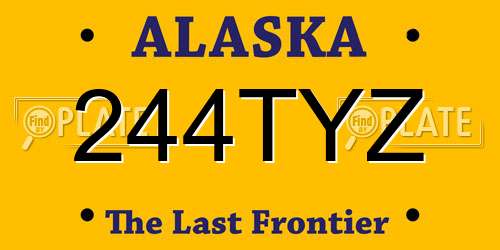 244TYZ Alaska License Plate