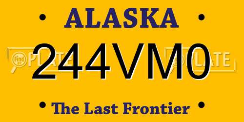 244VM0 Alaska License Plate