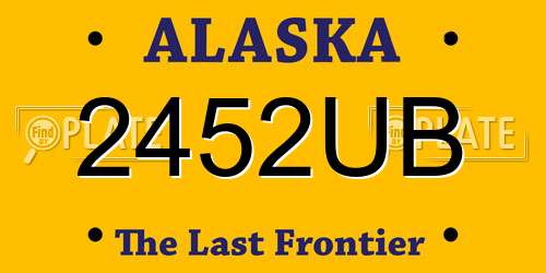 2452UB Alaska License Plate
