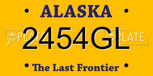 2454GL Alaska License Plate