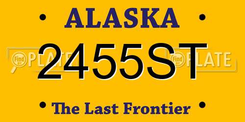 2455ST Alaska License Plate