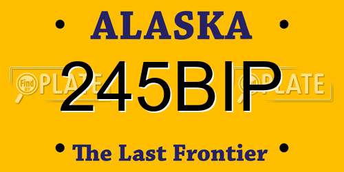 245BIP Alaska License Plate