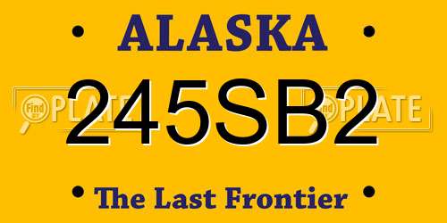 245SB2 Alaska License Plate