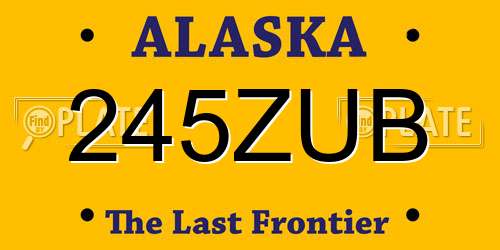 245ZUB Alaska License Plate