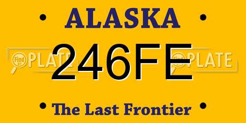 246FE Alaska License Plate