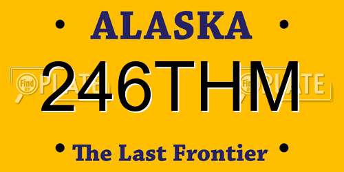 246THM Alaska License Plate