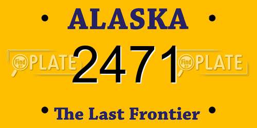 2471 Alaska License Plate
