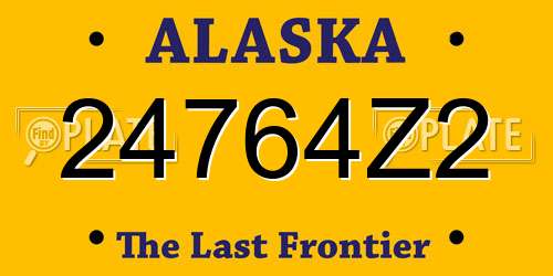 24764Z2 Alaska License Plate