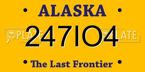 247IO4 Alaska License Plate