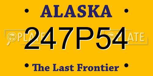247P54 Alaska License Plate