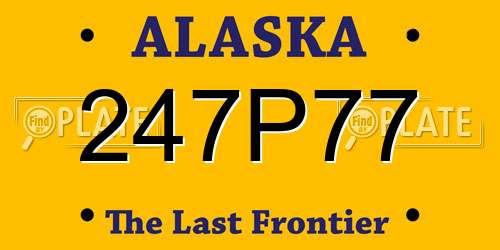 247P77 Alaska License Plate