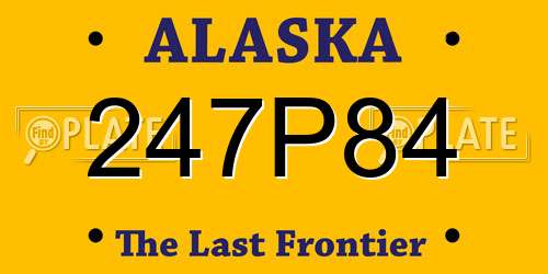 247P84 Alaska License Plate