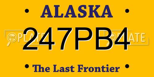 247PB4 Alaska License Plate