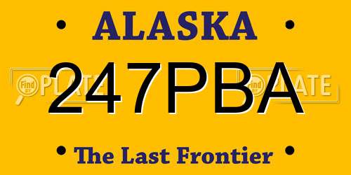 247PBA Alaska License Plate