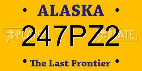 247PZ2 Alaska License Plate
