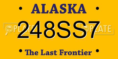 248SS7 Alaska License Plate