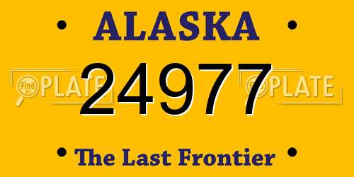 24977 Alaska License Plate